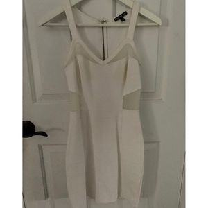 White Mesh Cut Out Express Bodycon Dress Size 0